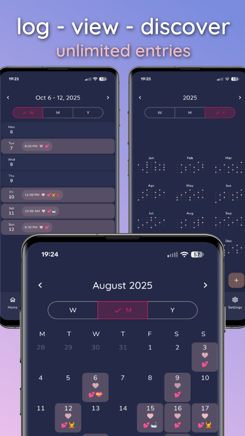 Petaly calendar — log, view, discover